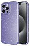 iPhone 15 Pro Max Kılıf Kamera Korumalı Simli Parıltılı Lüks Silikon