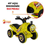 Uj Toys Müzikli ve Led Işıklı Akülü Atv 6V Buddy-Sarı