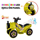 Uj Toys Müzikli ve Led Işıklı Akülü Atv 6V Buddy-Sarı