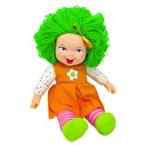 Lahana Saçlı Gökkuşağı Bebek,Dolgu Bebek 45 Cm - Sevimli Kıvırcık Saçlı Bez Bebek