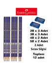 Dereceli Kalem Seti 10 Adet Faber Sınav Silgisi 2 Adet (2B 3 ADET 3B 3 ADET 4B 2 ADET 5B 2ADET)