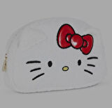 Kawai Hello Kitty Makyaj Çantası Metal Fermuar Aksesuarli