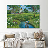 Akarsuda Oynayan Çocuk Tablosu-6533