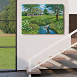 Akarsuda Oynayan Çocuk Tablosu-6533