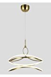 Tekli Sarkıt Avize- Gold Altın Rengi Led Avize - Salon Avizesi Ledli Avize 50*50 Cm