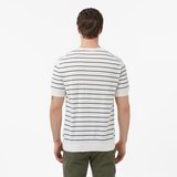 Nautica Erkek Krem Regular Fit Kısa Kollu Çizgili Triko