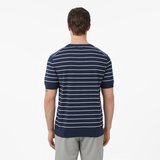 Nautica Erkek Lacivert Regular Fit Kısa Kollu Çizgili Triko