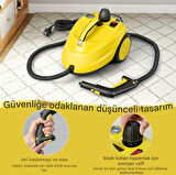 QASUL Buharlı Temizleyici 2000W Tekerlekli Temizleme Makinesi 1.8L Su Kapasitesi ve Aksesuar Seti