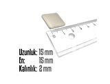 Neodyum Mıknatıs Köşeli  15x15mm , Kalınlık 2 mm ( 5 Adet)