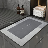 Dikdörtgen Sihirli Su Emici Kaydırmaz Banyo Paspası Ayak Matı Kaymaz Tabanlı Abdest Paspası 58x38 Cm