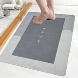 Dikdörtgen Sihirli Su Emici Kaydırmaz Banyo Paspası Ayak Matı Kaymaz Tabanlı Abdest Paspası 58x38 Cm