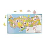 Eğitici Çocuk Türkiye Siyasi Haritası Puzzle - Türkiye Coğrafi Harita Yapboz