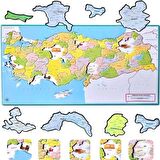 Eğitici Çocuk Türkiye Siyasi Haritası Puzzle - Türkiye Coğrafi Harita Yapboz