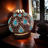 Su Damlası Desenli  Beyaz Renk Su Kabağı Lamba