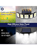 Güneş Enerjili ve 3 metre Kablolu 300 Led Kanatlı 3 Mod Işık Bahçe-Villa-Sokak Aydınlatması