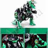 Dinozora Dönüşebilen Oyuncak Model Robot - Yeşil Renkli Şekil Değiştiren Dinozor Robot
