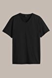 METALIC Erkek Çok Renkli T- Shirt Regular Fit Rahat Kesim V Yaka 3'lü Basic Tişört Paketi