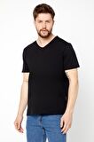 METALIC Erkek Çok Renkli T- Shirt Regular Fit Rahat Kesim V Yaka 3'lü Basic Tişört Paketi