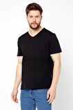 Erkek Çok Renkli T- Shirt Regular Fit Rahat Kesim V Yaka 3'lü Basic Tişört Paketi