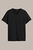 Erkek Çok Renkli T- Shirt Regular Fit Rahat Kesim V Yaka 3'lü Basic Tişört Paketi