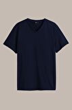 Erkek Çok Renkli T- Shirt Regular Fit Rahat Kesim V Yaka 4'lü Basic Tişört Paketi