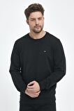 Erkek Siyah-Antrasit Bisiklet Yaka Nakış Detaylı Regular Fit 2'Li Sweatshirt MMTLCE70-2