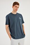 Leo Erkek Oversize Tshirt %100 Pamuk Bisiklet Yaka Baskı Detaylı Basic Tişört MTLCE78