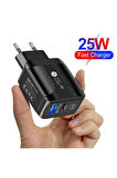 25W 1USB+1PD Girişli Hızlı Şarj Adaptörü
