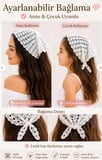 Anne Kız Kombin Bandana El Örgüsü Saç Bandı Bohem Stil Ayarlanabilir 2li Set