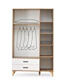 Kumsal 3 Kapılı 2 Çekmeceli Gardrop Elbise Dolabı 120x48x195cm