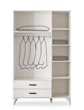 Kumsal 3 Kapılı 2 Çekmeceli Gardrop Elbise Dolabı 120x48x195cm