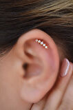 Sıralı Taşlı Helix Piercing Kıkırdak Tragus Lob Conch Piercing Taş Detaylı