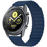 Megafox Samsung Gear S2/S3/Sport Uyumlu Mıknatıslı Kordon Suni Deri Tasarımlı Çift Renkli Kayış