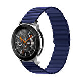 Megafox Samsung Gear S2/S3/Sport Uyumlu Mıknatıslı Kordon Suni Deri Tasarımlı Çift Renkli Kayış