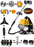 Wacker Pro German WR 498 10 İn 1 Sırt Tipi Ot Çim Biçme Tırpanı+Toprak Eşeleme+Akrobat Çapa Aparatı Çelik Fırça