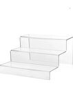 Akrilik Pleksi 3 Katlı Merdiven Stand Şeffaf ( 10 X 30 Cm )