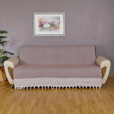 Buldan İşi Kaymaz Pamuklu Koltuk Örtüsü 170x210 Cm Koltuk Şalı Çekyat Kanepe Örtüsü - Mürdüm 