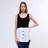 DRR Moda Sıfır Kol Garnili Tunik / Bluz