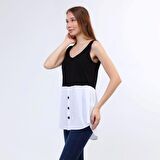 DRR Moda Sıfır Kol Garnili Tunik / Bluz