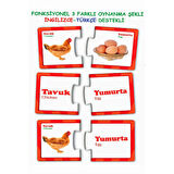 Eğitici Ilişki - Bağlantı Kurma Bulmaca Eşleştirme 2-6 Yaş - Eğlenceli Resimli Puzzle Zeka Kartları
