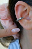 Işıltılı Earcuff Sıkıştırmalı Kıkırdak Küpesi Deliksiz