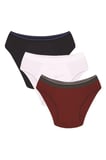 Moda Çizgi Erkek Pamuk 3lü Bordo Beyaz Laci Likralı Slip 40127 ÇOK RENKLİ