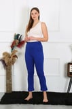 Moda Çizgi Kadın Pamuklu Sax Tek Alt Pijama 27523 SAKS