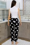 Moda Çizgi Kadın Penye Desenli Tek Alt Pijama 27556 SİYAH