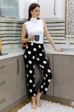 Moda Çizgi Kadın Penye Desenli Tek Alt Pijama 27556 SİYAH