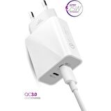 Powerway Hw25 25W Type C Qc 3.0 Type C -Usb Şarj Aleti 