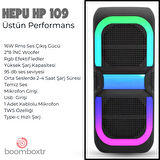 HEPU HP 109 Bluetooth Hoparlör 2*8 inc 16 w Rms 3600 mAh Rgb Efekt Kablolu Karaoke Mikrofon