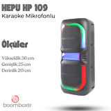 HEPU HP 109 Bluetooth Hoparlör 2*8 inc 16 w Rms 3600 mAh Rgb Efekt Kablolu Karaoke Mikrofon
