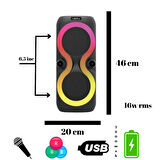 HEPU HP 110 Taşınabilir Bluetooth Hoparlör Rgb 15 W rms Karaoke Mikrofon