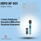 HEPU HP 901 Taşınabilir Şarjlı Bluetooth Hoparlör 8 inc Woofer 40 w Rms Usb Aux Tf Kablosuz Mikrofon
